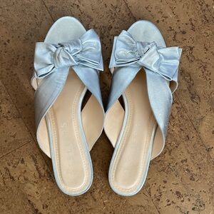 Ateliers 100% soft Silver/beige leather slides! Bow details! Made in Brazil 🇧🇷